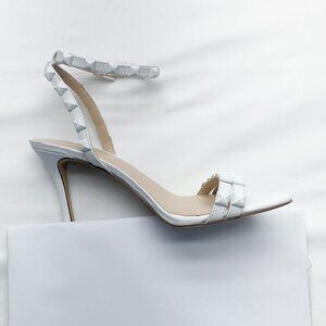 BCBGeneration Shoes Strappy ~ 7.5 Pure White Leather - Ankle Strap Sandal Heel